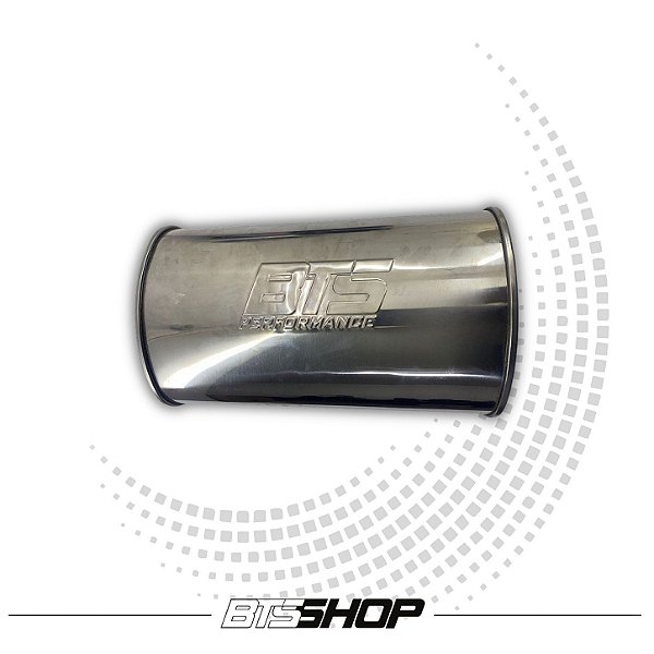 Abafador BTS Oval Inox 304 Polido 350mm 2.5" 1e e 1s (Msm Lado)