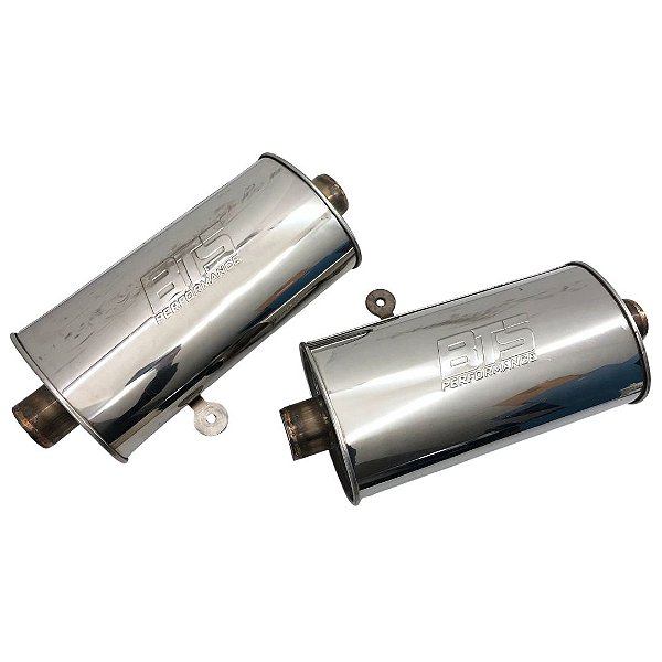 Par Abafadores BTS Oval Inox 304 Polido 400mm 2,5" P/ Landau