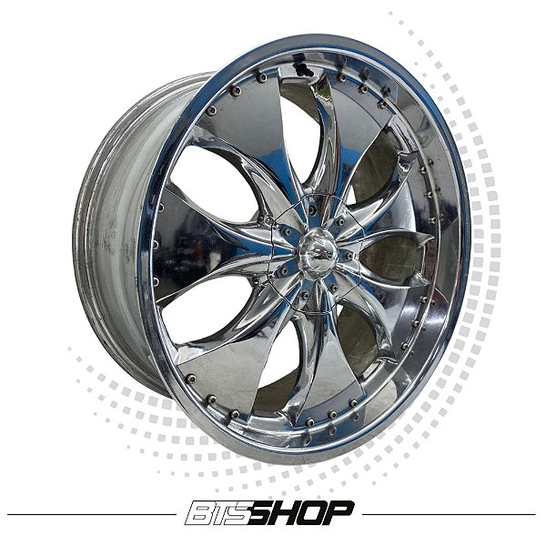 Roda Aro 22 Tala 9,5 5x120 5x114 OffSet12 Cromada (Jogo)