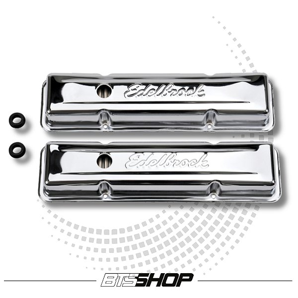 Tampa de Válvula V8 Edelbrock Chevy V8 350 ( Cromado)