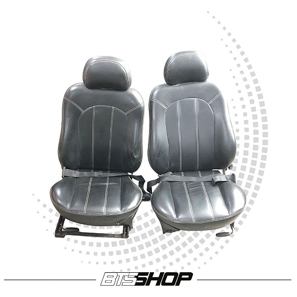 Banco de Couro Preto Dianteiro Trilho Ford Maverick 76 (Par)