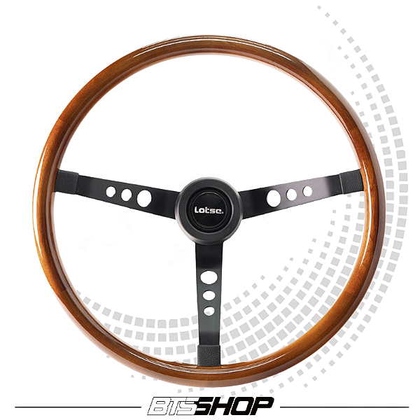 Volante Lotse Big Block Wood S Aço Cromado Madeira Legítima