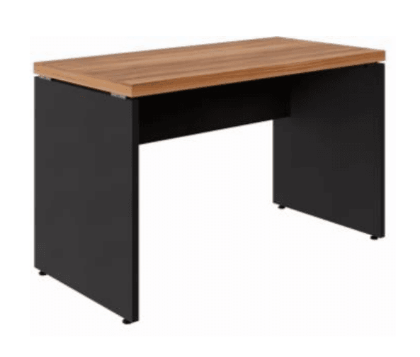 Mesa Retangular 40mm | 1500mm x 600mm| Pé Painel - Nogal com Preto