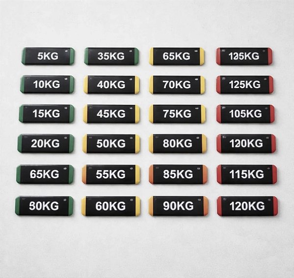 Adesivos de identificação de bateria de pesos 5kg