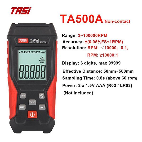 Tasi ta500a/b/c tacômetro contato & sem contato tacômetro digital laser foto tac