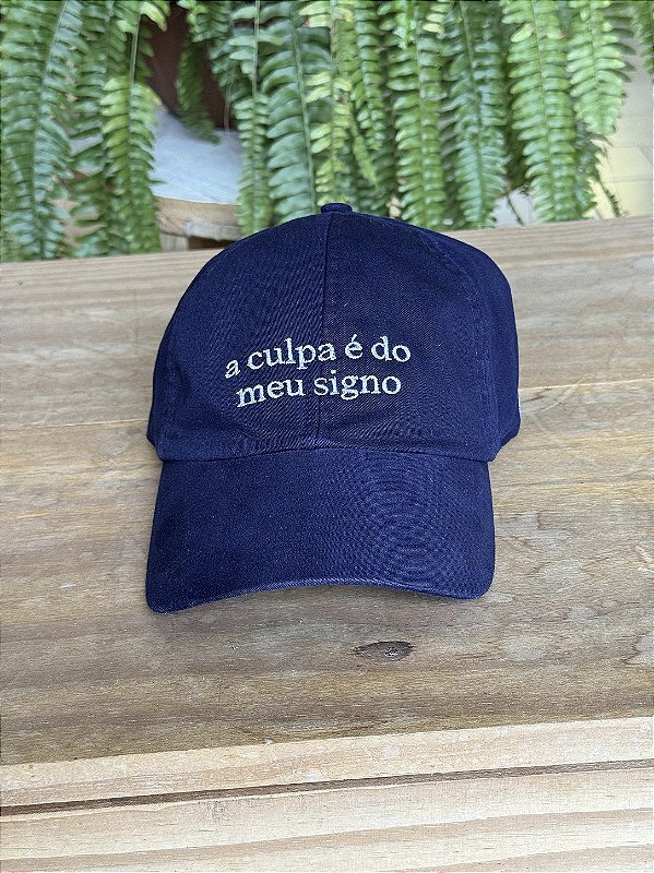 Boné A Culpa É Do Meu Signo azul marinho