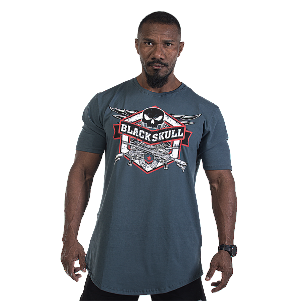 CAMISETA BLACK SKULL CROSS GUNS