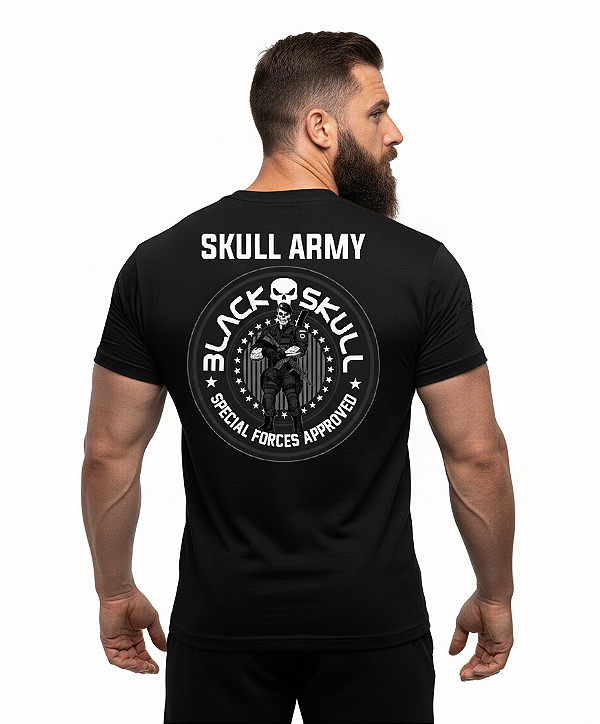 Camiseta Black Skull Dry Fit Soldier Uv Original Treino Bope