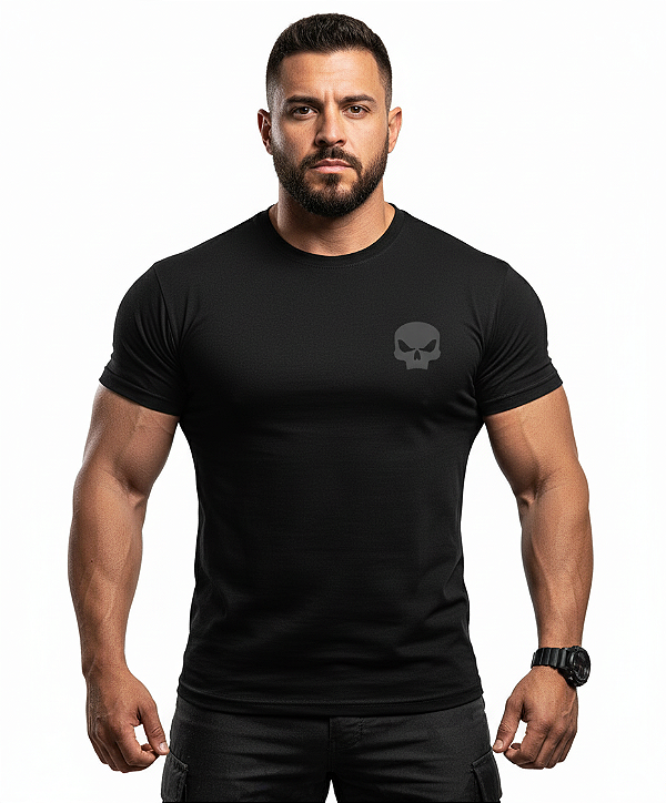 Camiseta Black Skull Dry Fit Guns Uv 100% Original Academia
