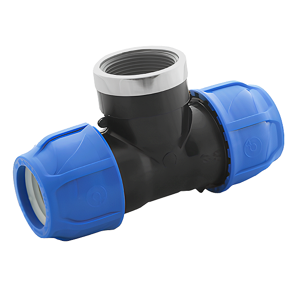 Tê De Compressão PP 63 x 63 Rosca Femea 1-1/4"