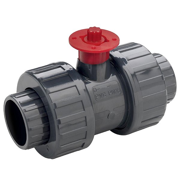 Válvula de Esfera PVC-U SCH80 Para Atuador 1.1/2" Solda