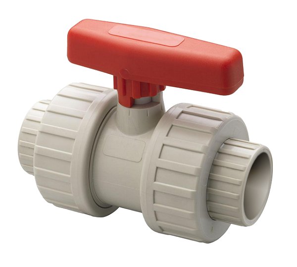 Válvula de Esfera PP-H PE-EPDM PN10 Dupla União F/F 32mm - Solda