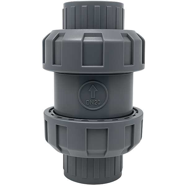 Válvula de Retenção Esfera PVC-C  FPM PN10 F/F 2" SCH80 SOLDA - Aqua Plastic