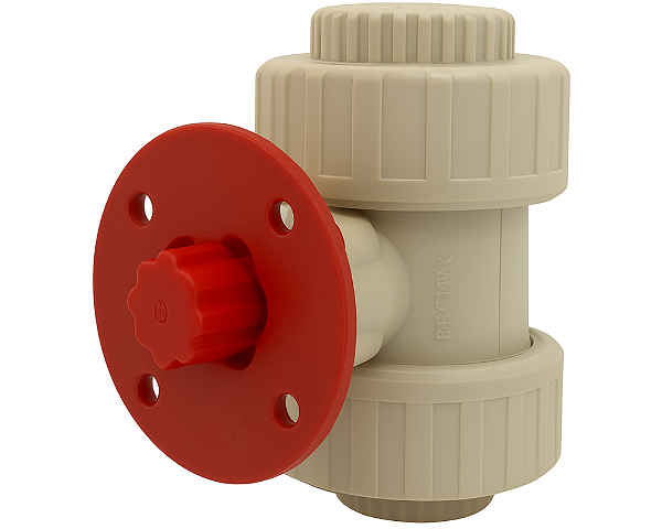 Válvula de Esfera PP-H PN10 C/ ADAP. P/ATUADOR PTFE-EPDM 40 SOLDA TERMOFUSÃO - Aqua Plastic