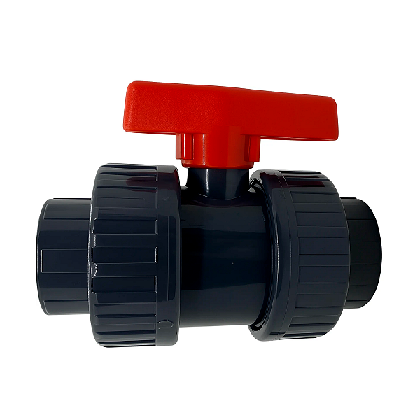 Válvula de Esfera PVC-U TEFLON-EPDM PN10 D.UNIÃO F/F 2 1/2" SCH80 SOLDA - Aqua Plastic