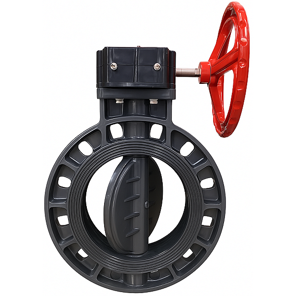 Válvula Borboleta PVC-U SCH80 PN10 com Redutor Manual D.250 - 10" Vedação EPDM Aqua Plastic