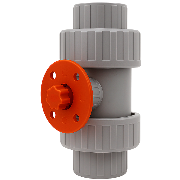 Válvula de Esfera PVC-C SCH80 C/ ADAP. P/ ATUADOR 1 1/4" - Aqua Plastic