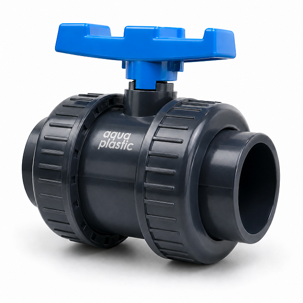 Registro Válvula de Esfera Soldável PVC-U PE-EPDM 50mm PN16 para Água, Piscina e Irrigação Aqua Plastic
