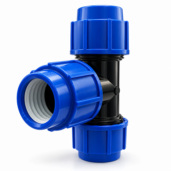 Tê Compressão 110mm PP para Tubo PEAD Mangueira Irrigação - Aqua Plastic