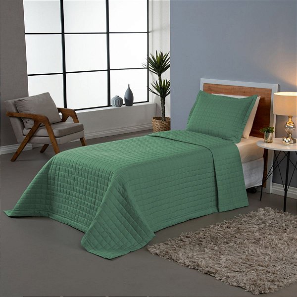 Kit Cobre Leito Matelado Solteiro 100% Poliéster Percal 300Fios