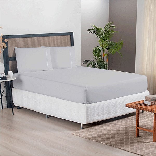 Jogo de Lençol 3 Peças Casal 100% Poliéster Micropercal 300 Fios