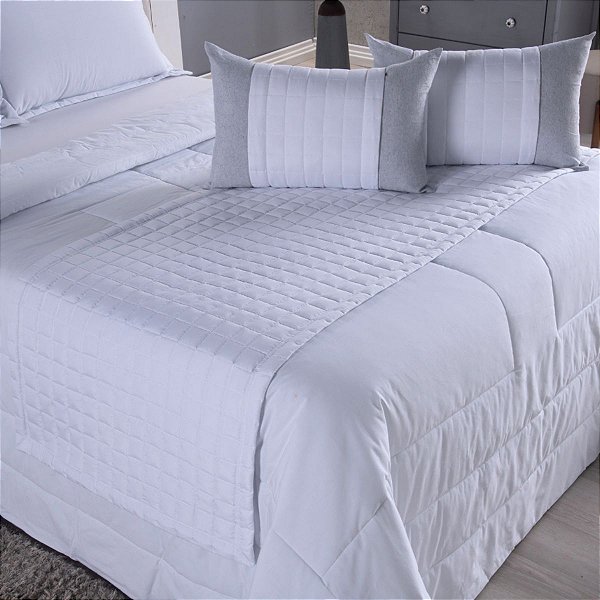 Kit Peseira de Cama King- 5 Peças - Micropercal 300 Fios