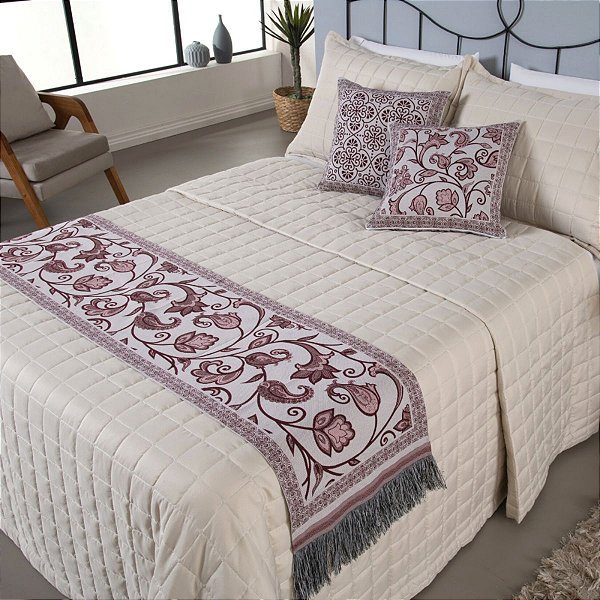Kit Peseira Grécia 5 Peças King Tecido Jacquard