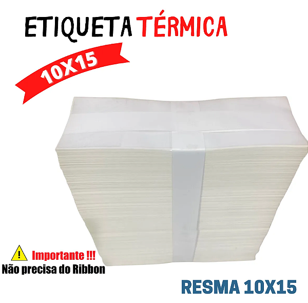 Etiqueta Térmica 10x15cm | 100mmX150mm Resma com 5000 Etiquetas