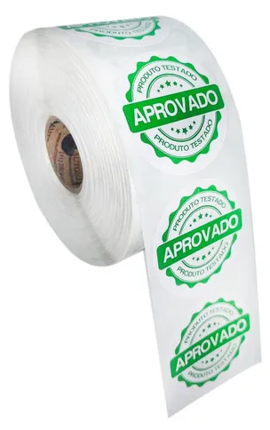 Etiqueta Selo De Produto Aprovado Testado 40mm