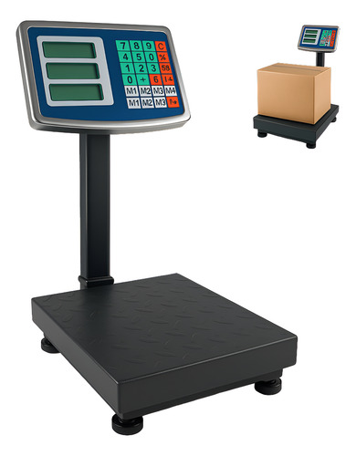 Balança Eletrônica Comercial Alta Precisão 150KG Dobrável Plataforma Bateria Bivolt 110/220V