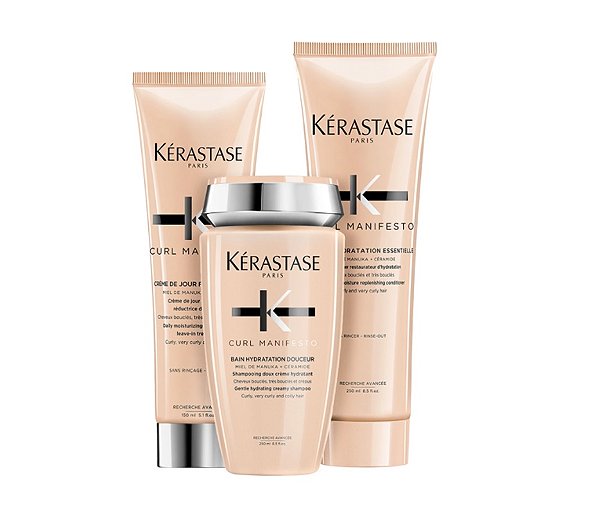 Kit Kérastase Curl Manifesto Shampoo 250ml + Fondant Condicionador 250ml + leave in 150 ml