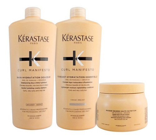 Kit Kérastase Curl Manifesto Sh + Cond 1 Litro + Másc Gd