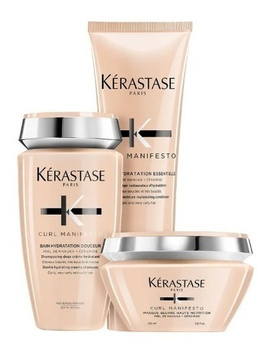 Kit Kérastase Curl Manifesto Shampoo + Condic + Máscara Pq