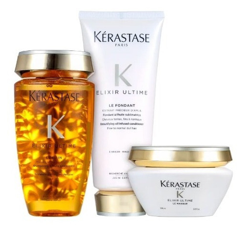 Kit Kérastase Elixir Ultime Shampoo + Condi + Máscara Pq