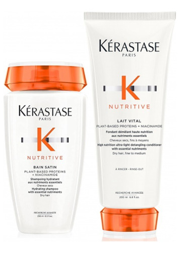 Kit Kérastase Nutritive Bain Satin 250ml + Lait Vital 200ml