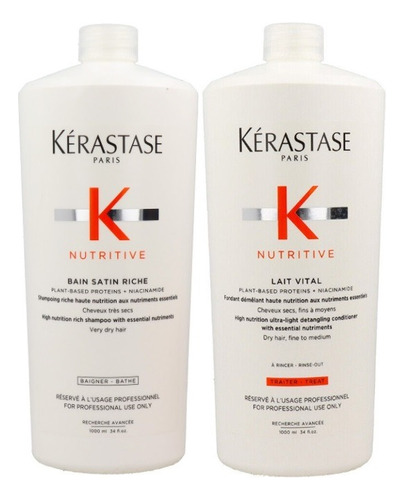 Kit Kérastase Nutritive Satin Riche + Lait Vital 1L