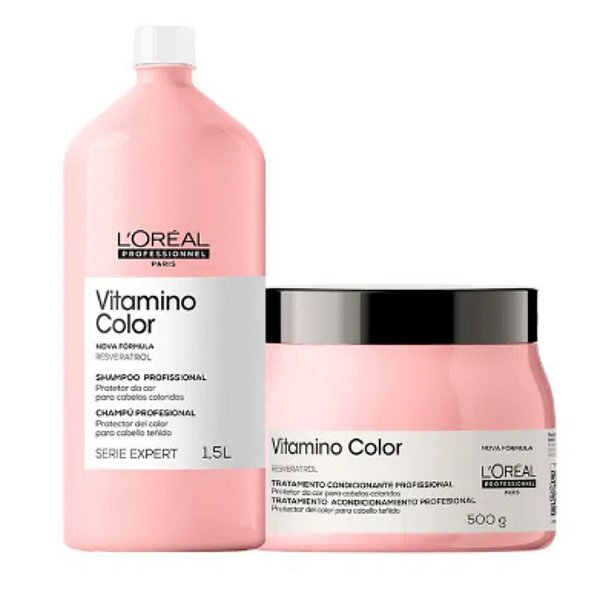 Kit Loréal Vitamino Color Shampoo 1,5L + Máscara 500gr
