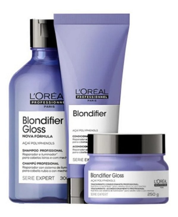 Kit Loréal Blondifier Gloss Sh 300ml+ Cond 200ml+ Másc 250g
