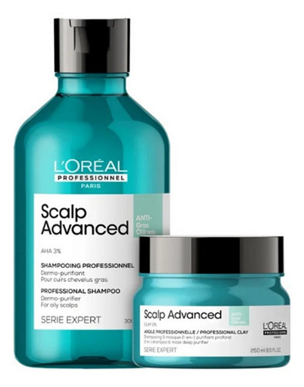 Kit Loréal Scalp Advanced Shampoo Dermo Purifier+ Argila Pq