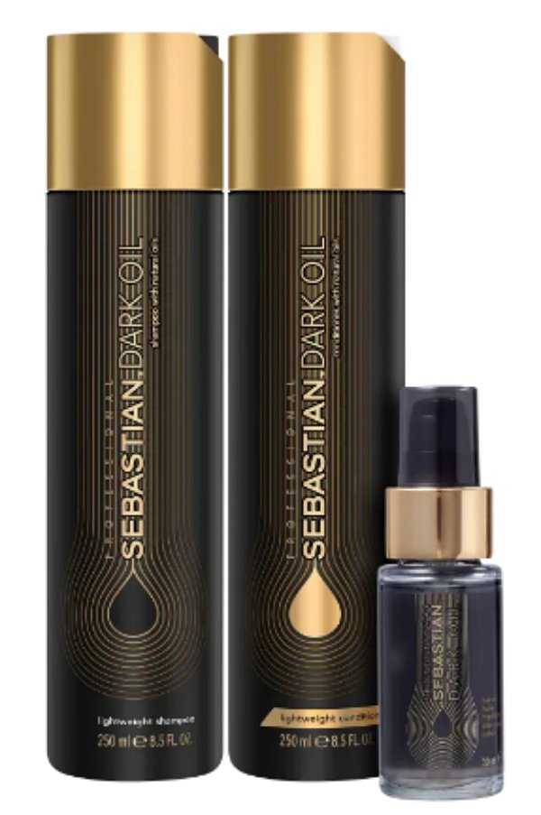 Kit Sebastian Dark Oil Sh 250ml + Cond 250ml + Óleo 30ml