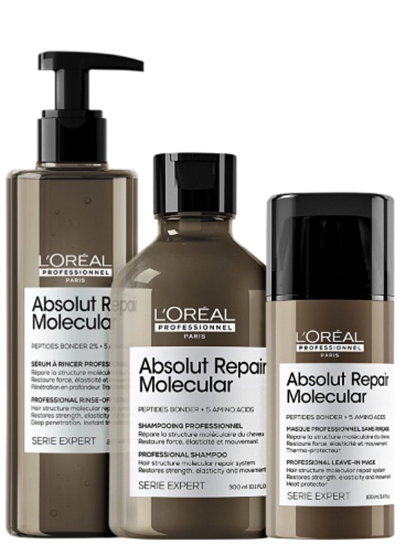 Kit Loréal Absolut Repair Molecular Shampoo+ Sérum+ Leavein