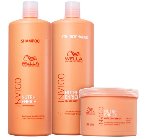 Kit Wella Invigo Nutri-enrich Shampoo + Cond 1l + Masc 500gr