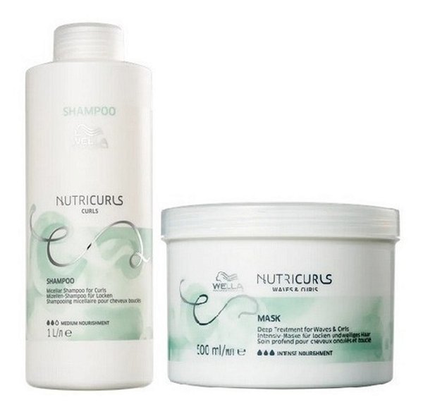 Kit Wella Professionals Nutricurls Shampoo 1l+ Máscara 500g