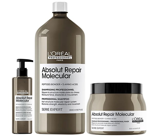 Kit LOreál Molecular Sh 1,5L + Sérum 250ml+ Máscara 500ml