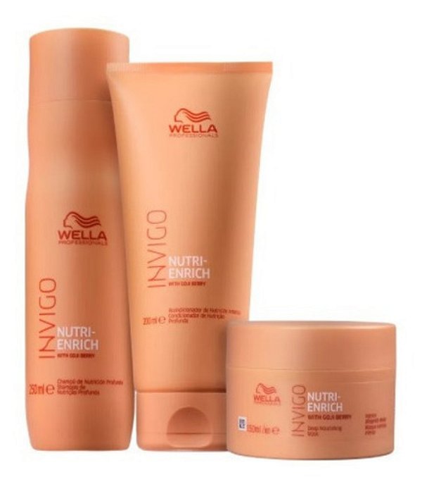Kit Wella Nutri Enrich Shampoo 250ml+ Cond 200ml + Máscara 150ml
