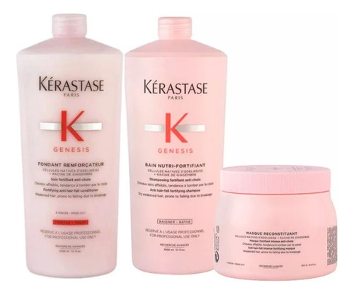 Kit Kérastase Genesis Sh Nutri 1L + Cond 1L + Másc 500gr
