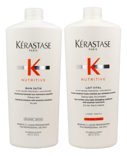 Kit Kérastase Nutritive Bain Satin +  Lait Vital 1 Litro