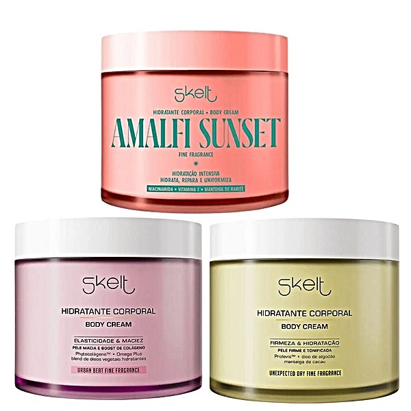 Kit Skelt Trio Body Cream Hidratante Corporal 200g