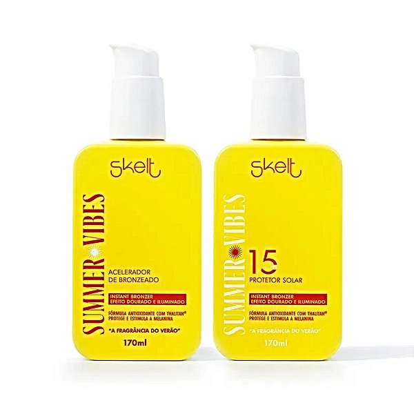 Kit Skelt Protetor Solar FPS15+ Acelerador de Bronzer 170ml