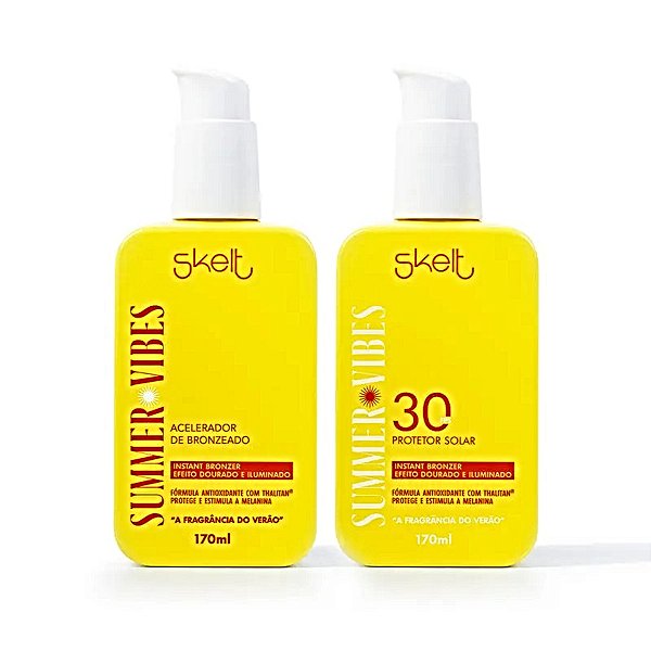 Kit Skelt Protetor Solar FPS30+ Acelerador de Bronzer 170ml